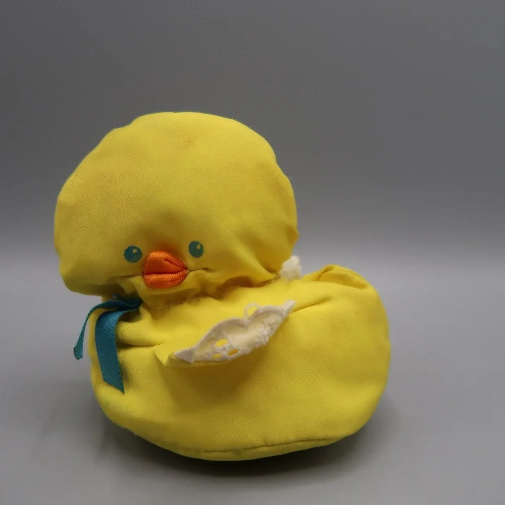 Vintage 1991 Fisher Price Tub Ducky Bath Toy Parachute Material Yellow Duck 1476